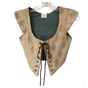 Renaissance Tan Brocade Bodice with Wings Reversible Boned New Sz 4-6